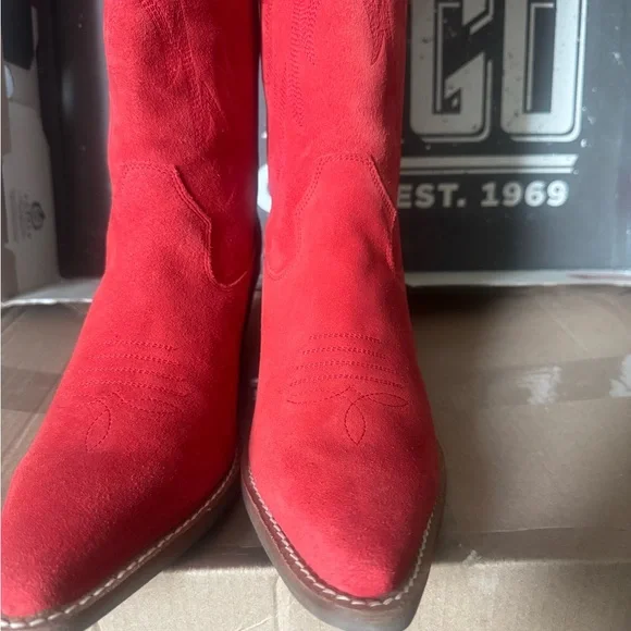 Dingo Red Heeled thunder road leather boots - Picture 3 of 8